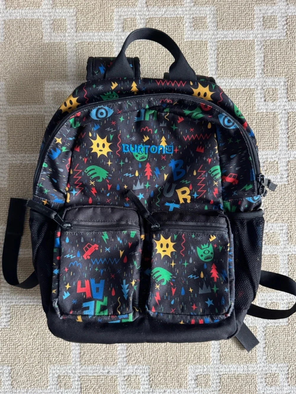 Burton Kids Graphic Backpack Black Multicolor School Travel Bag